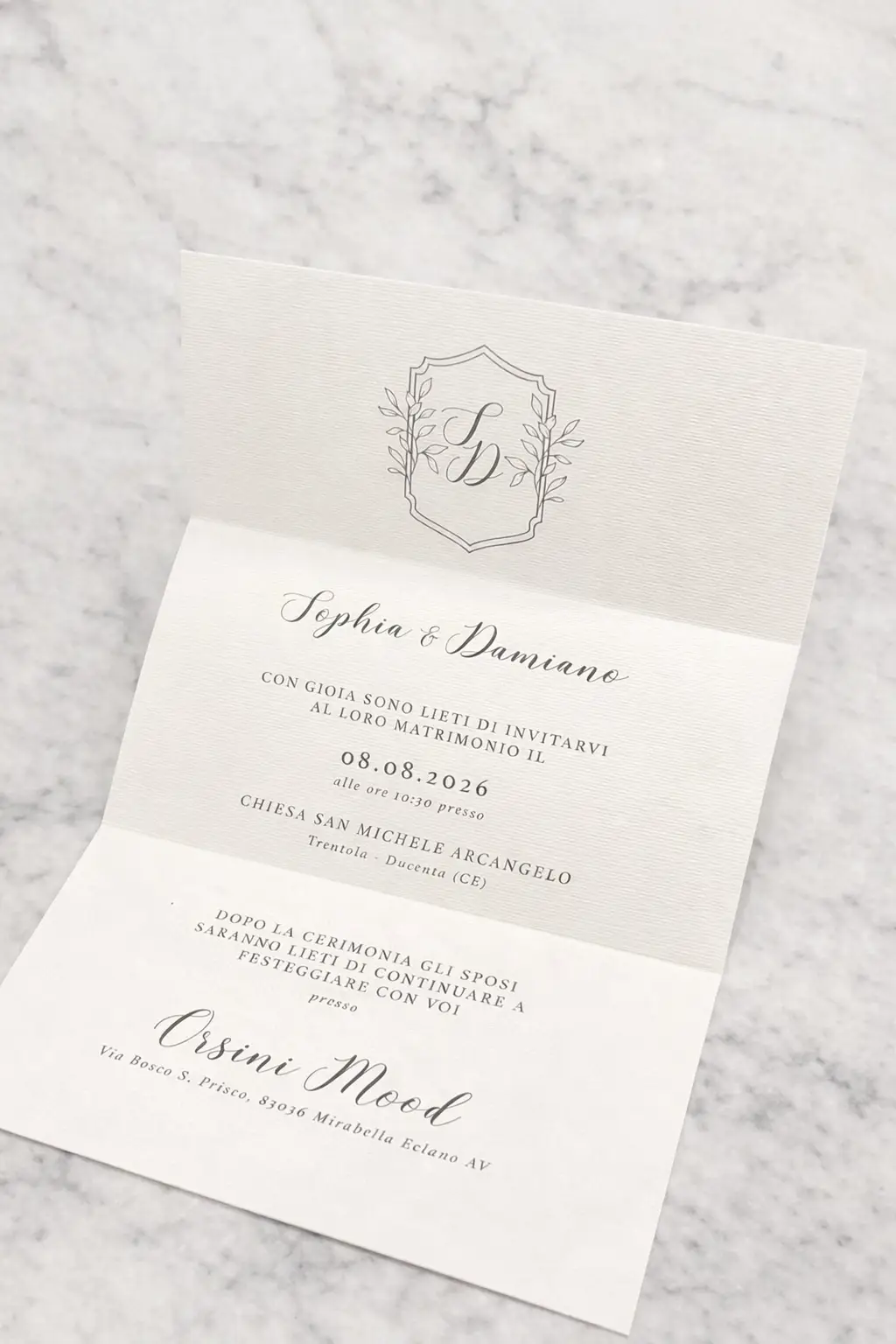 Partecipazione Matrimonio "FOLD" Pieghevole con Ceralacca  · dettaglio 2