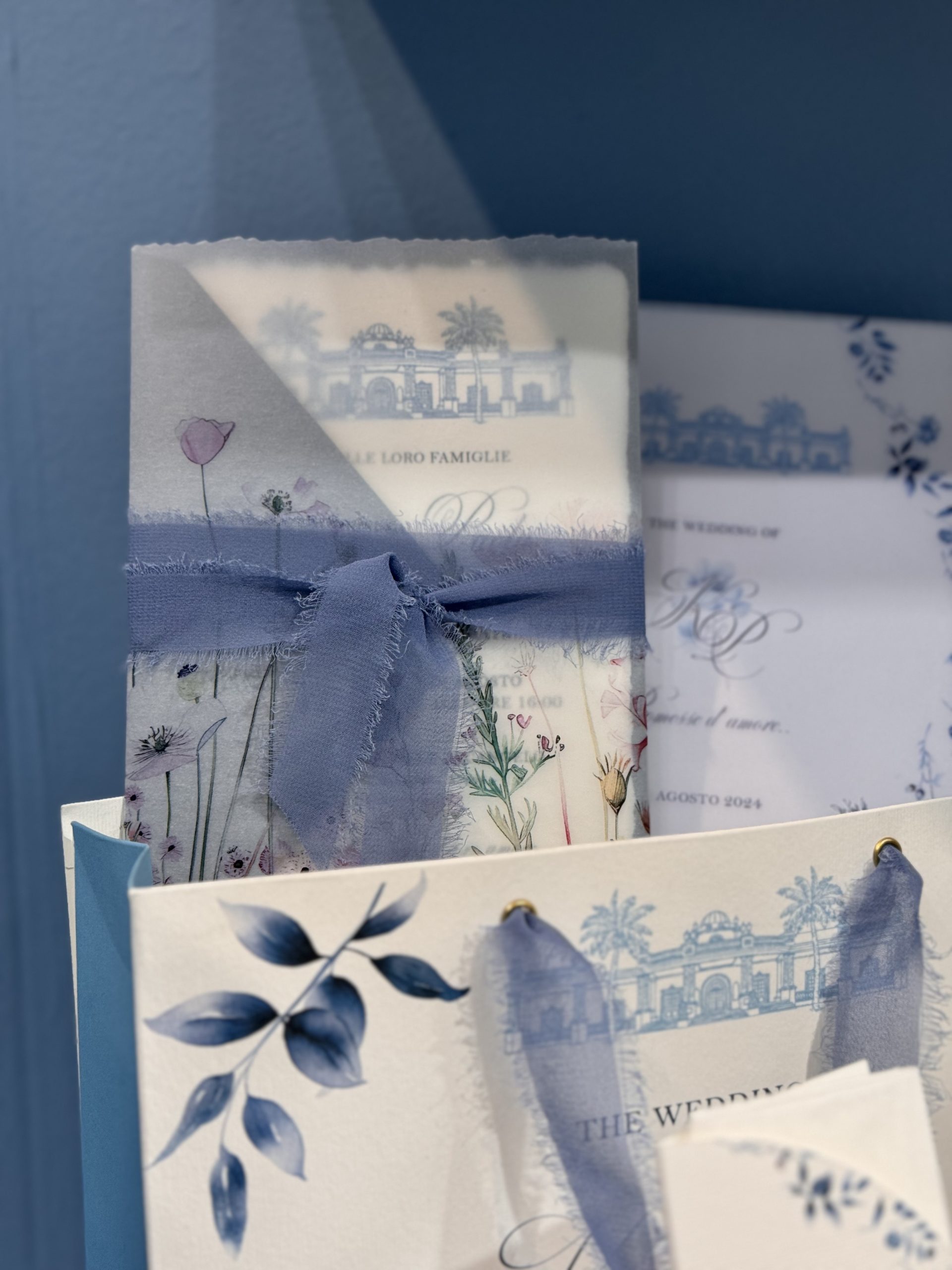 Partecipazione Matrimonio "Soft Blue Lovely" Azzurro  · dettaglio 3
