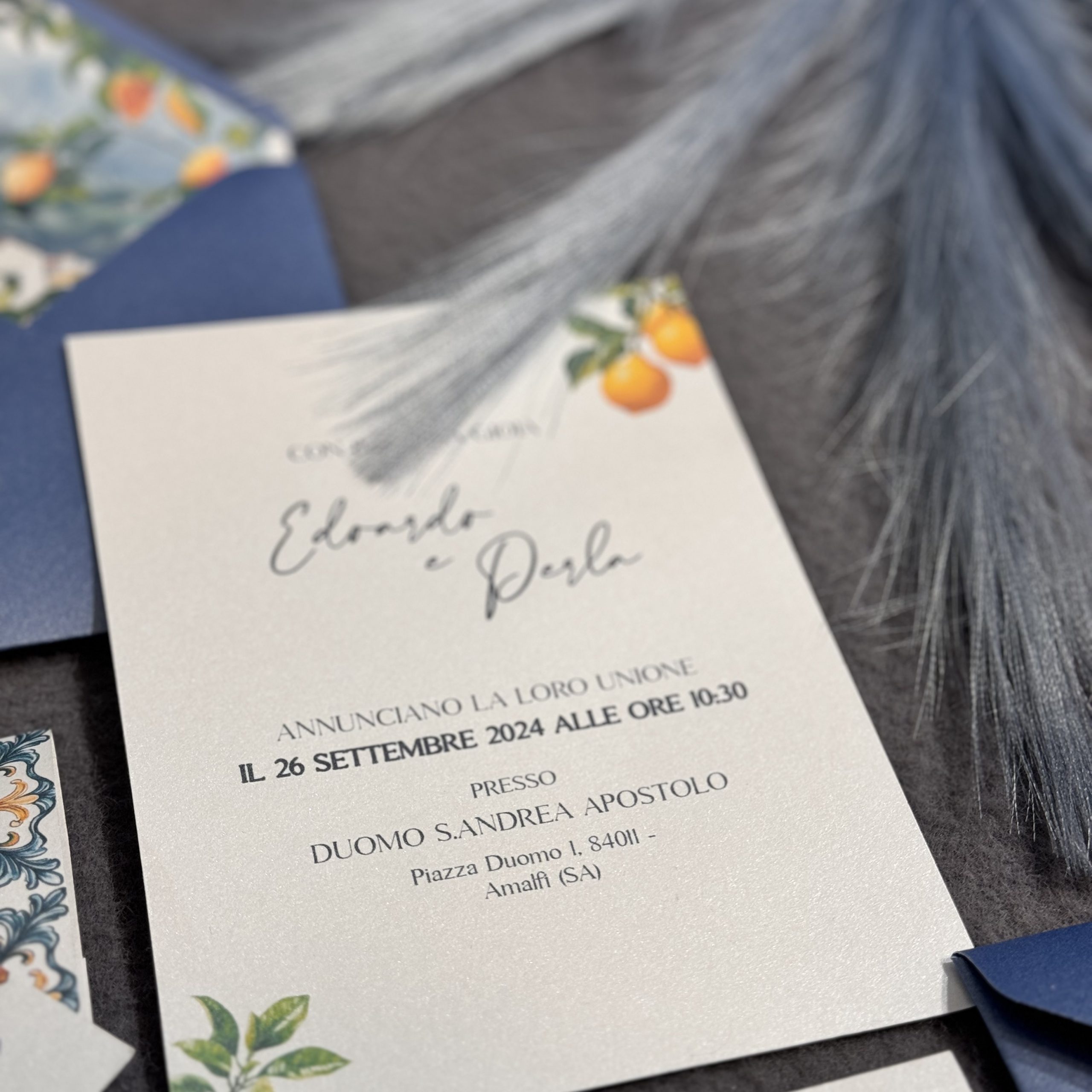 Partecipazione Matrimonio "Amalfi Coast" Costiera Amalfitana  · dettaglio 3
