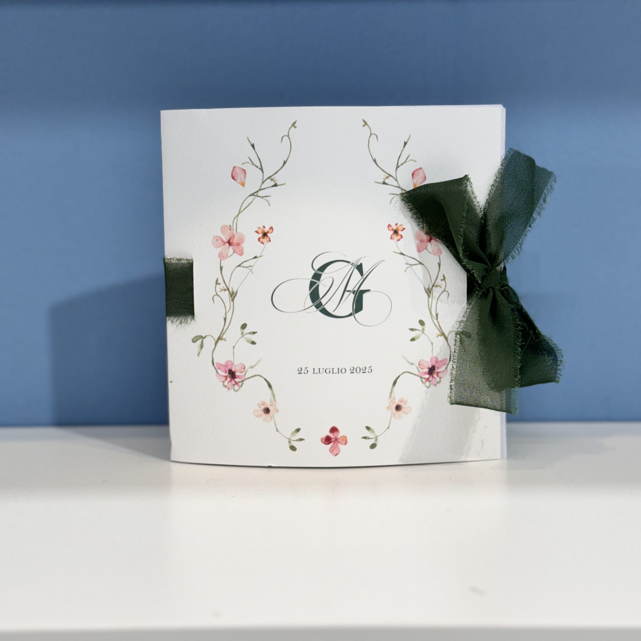 Libretto Messa Matrimonio "Elegant Green" — partecipazione di matrimonio personalizzata Effegi Lab