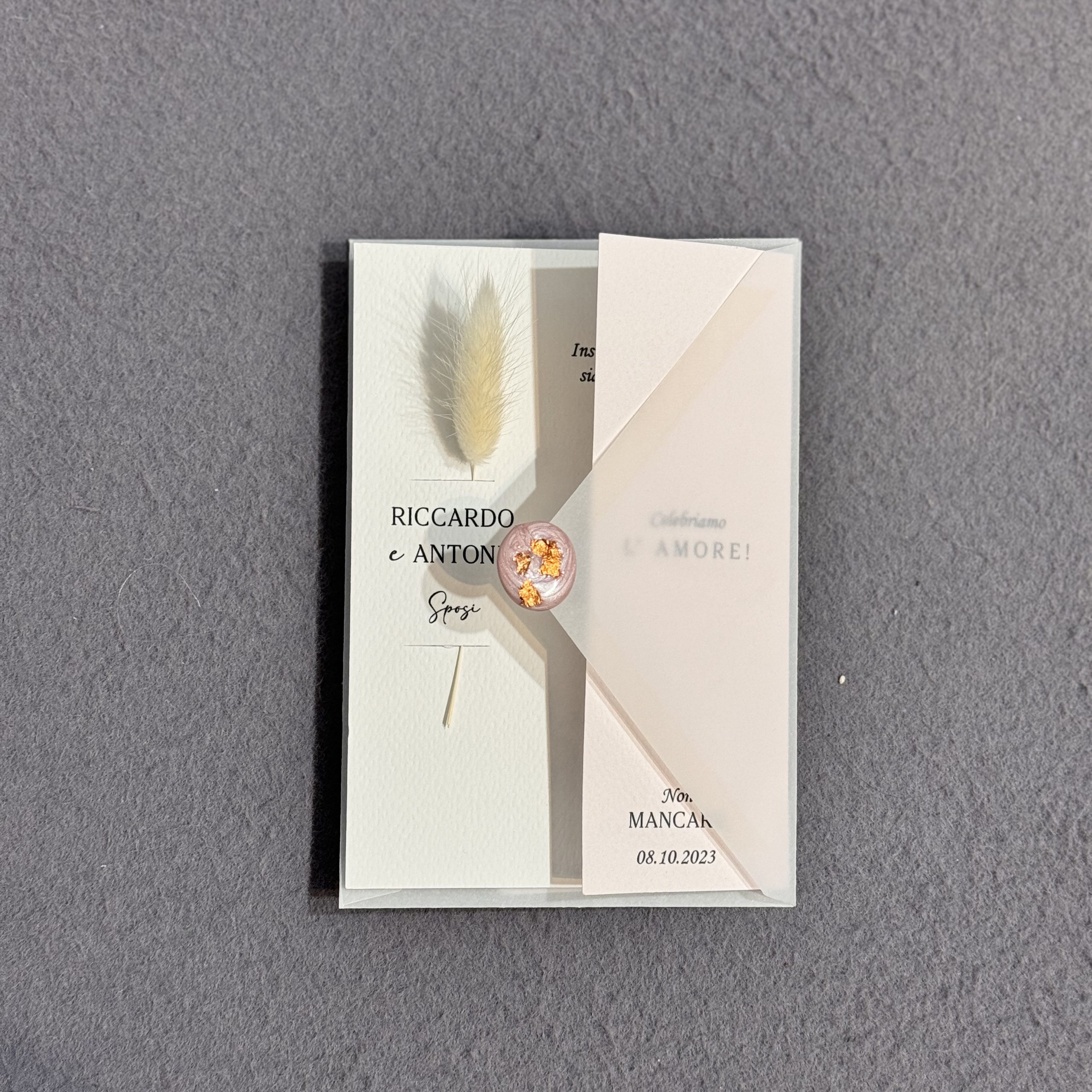 Partecipazione Matrimonio "Soft Chic" Raffinata — partecipazione di matrimonio personalizzata Effegi Lab