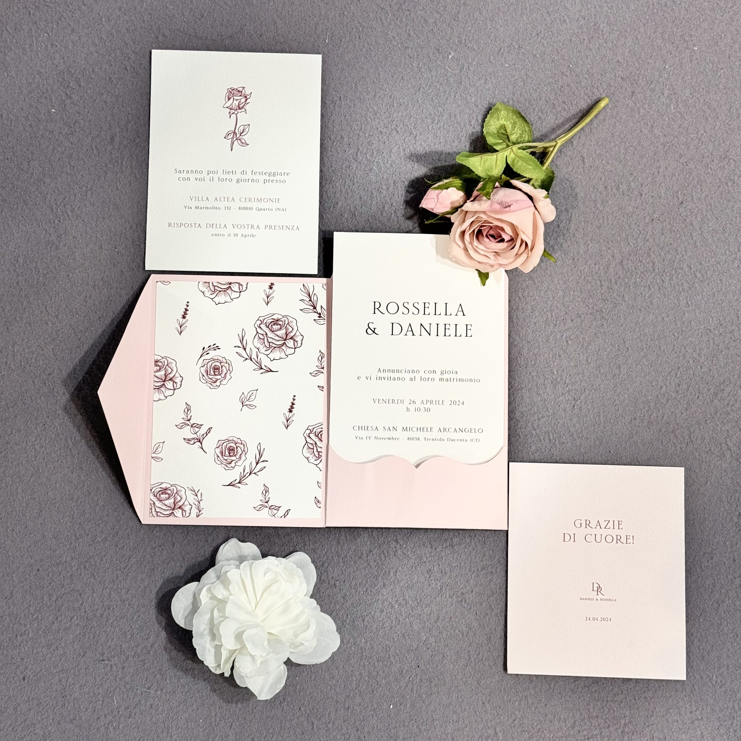 Partecipazione Matrimonio "Pocket Fold" con Tasca — partecipazione di matrimonio personalizzata Effegi Lab