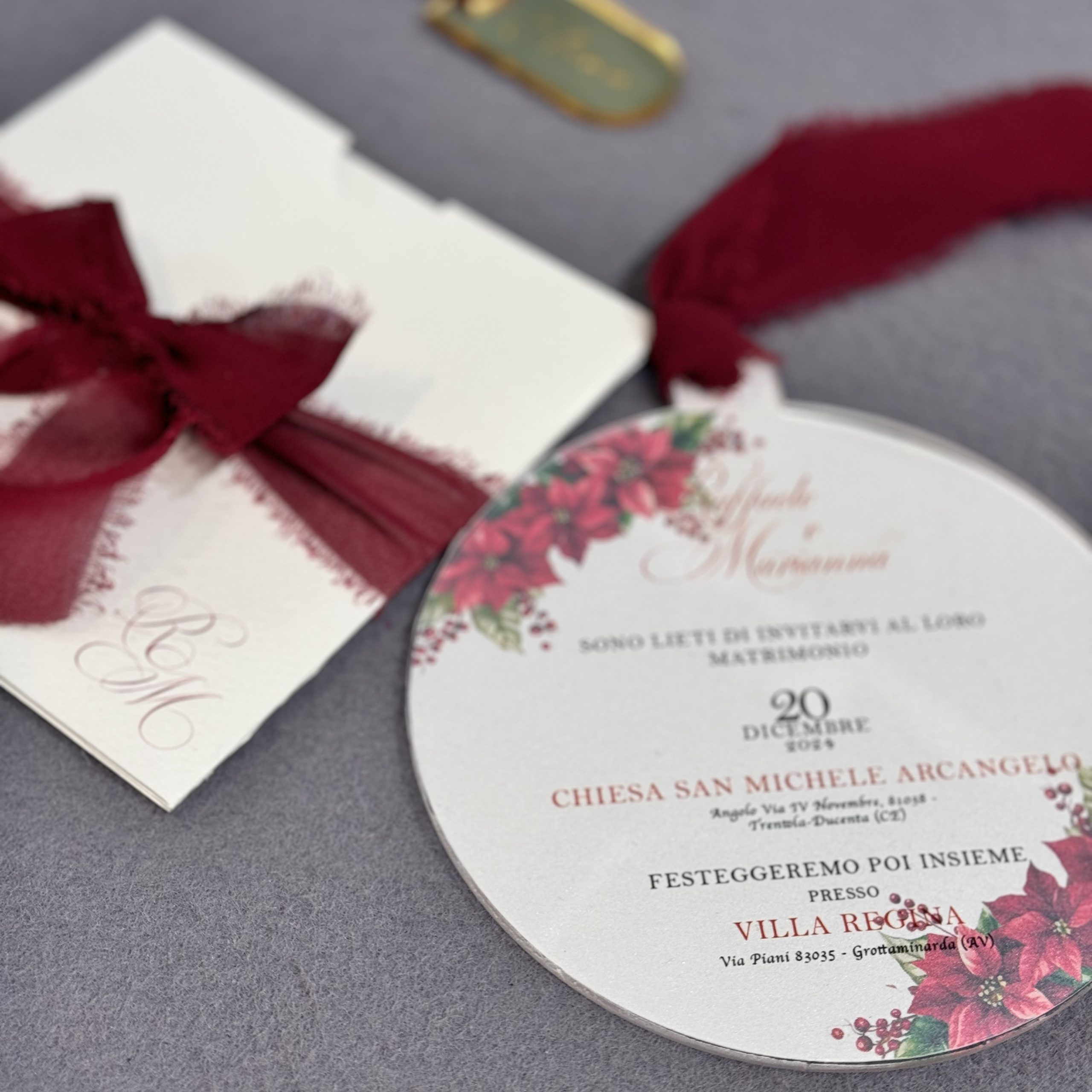 Partecipazione Matrimonio Natalizia in Plexiglass — partecipazione di matrimonio personalizzata Effegi Lab