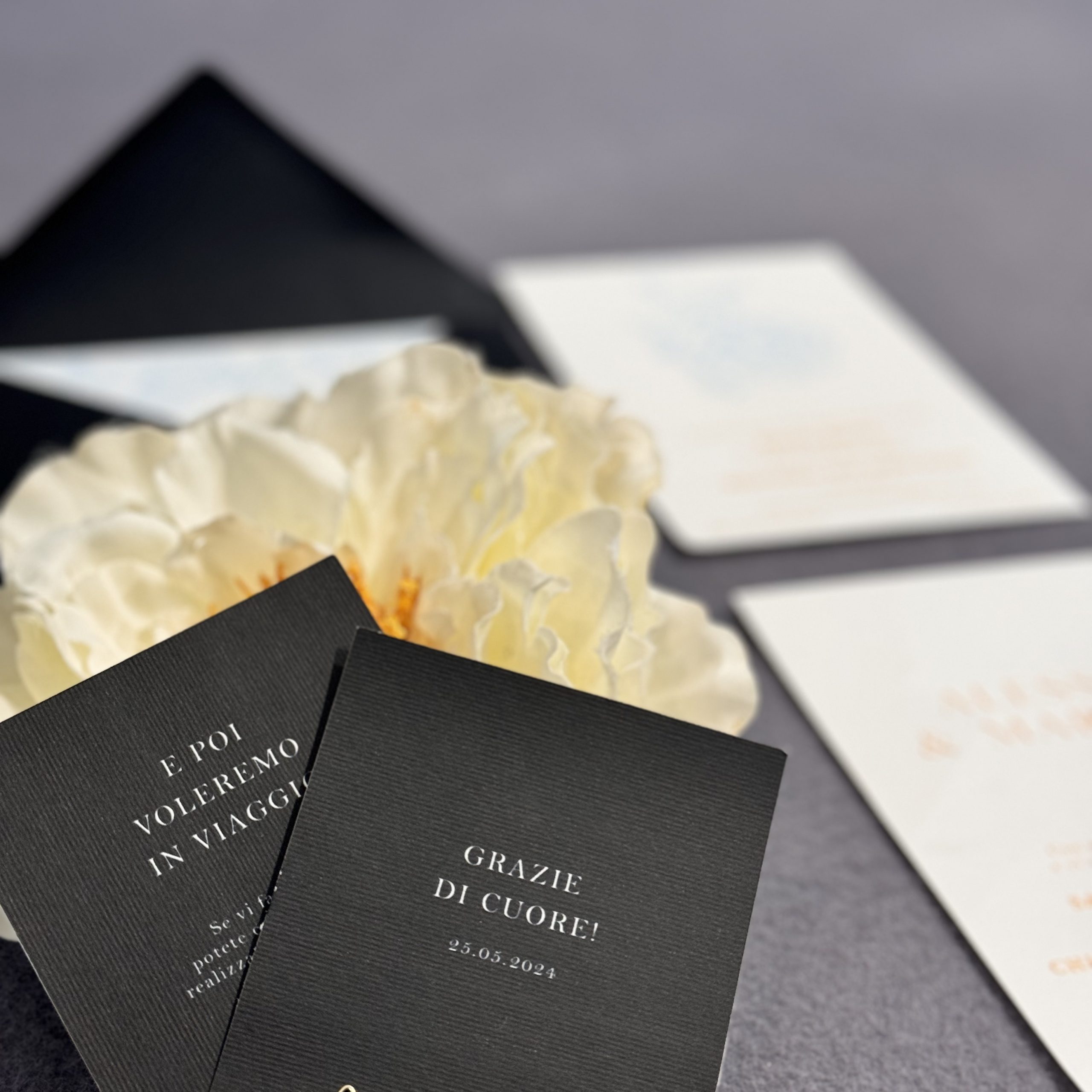 Partecipazione Matrimonio "Total Black" Minimalista — partecipazione di matrimonio personalizzata Effegi Lab