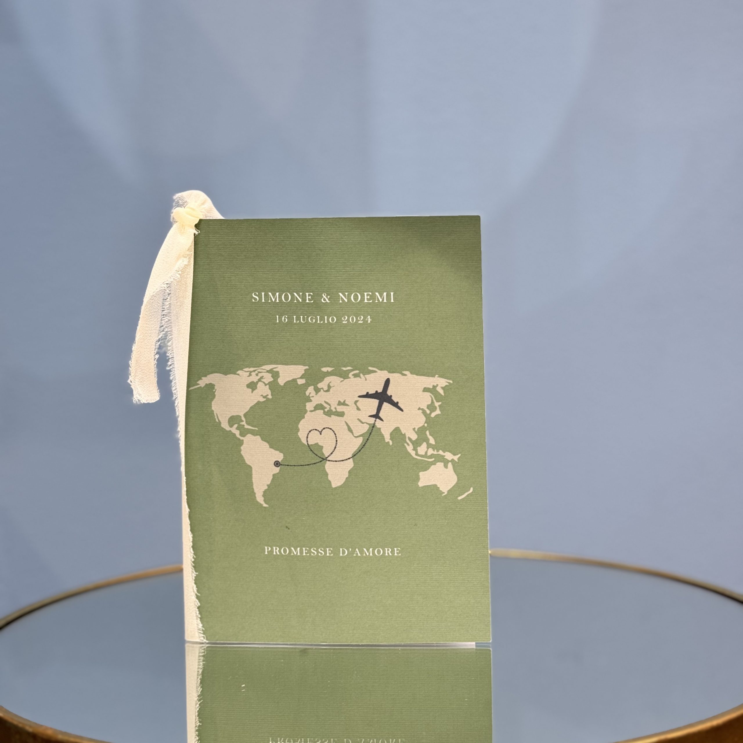 Libretto Messa Matrimonio "Magic Travel" — partecipazione di matrimonio personalizzata Effegi Lab