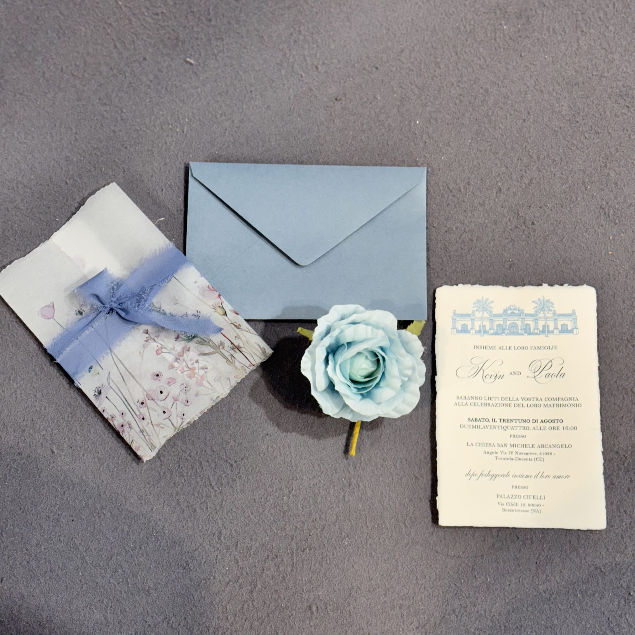 Partecipazione Matrimonio "Soft Blue Lovely" Azzurro — partecipazione di matrimonio personalizzata Effegi Lab