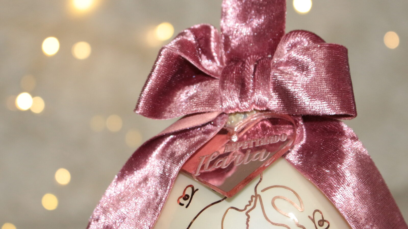 All my World — pallina di Natale personalizzata in vetro 10 cm, Avorio perla
